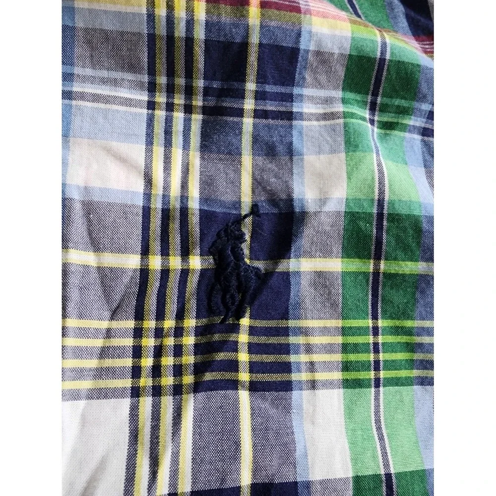 Ralph Lauren Button Down Kids M 10-12 Multi-Color Plaid Preppy Classic Madras